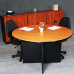 Wooden meeting table with 2 chairs (R-08)